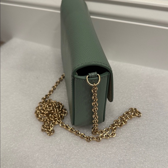 Furla Green Crossbody Bag with Gold Chain - Picture 4 of 8